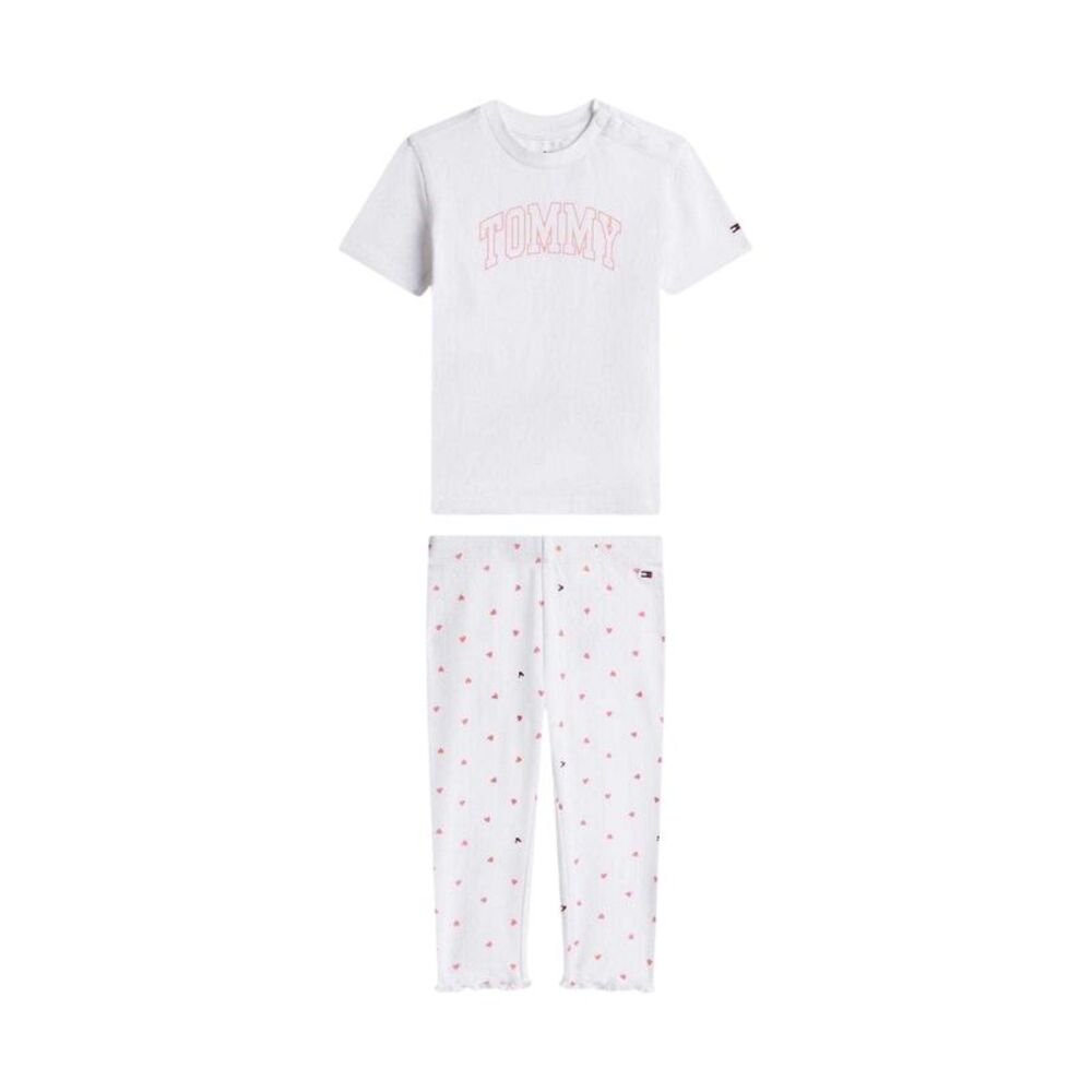 Tommy Hilfiger Baby Girls Hearts Top And Leggings Set / White